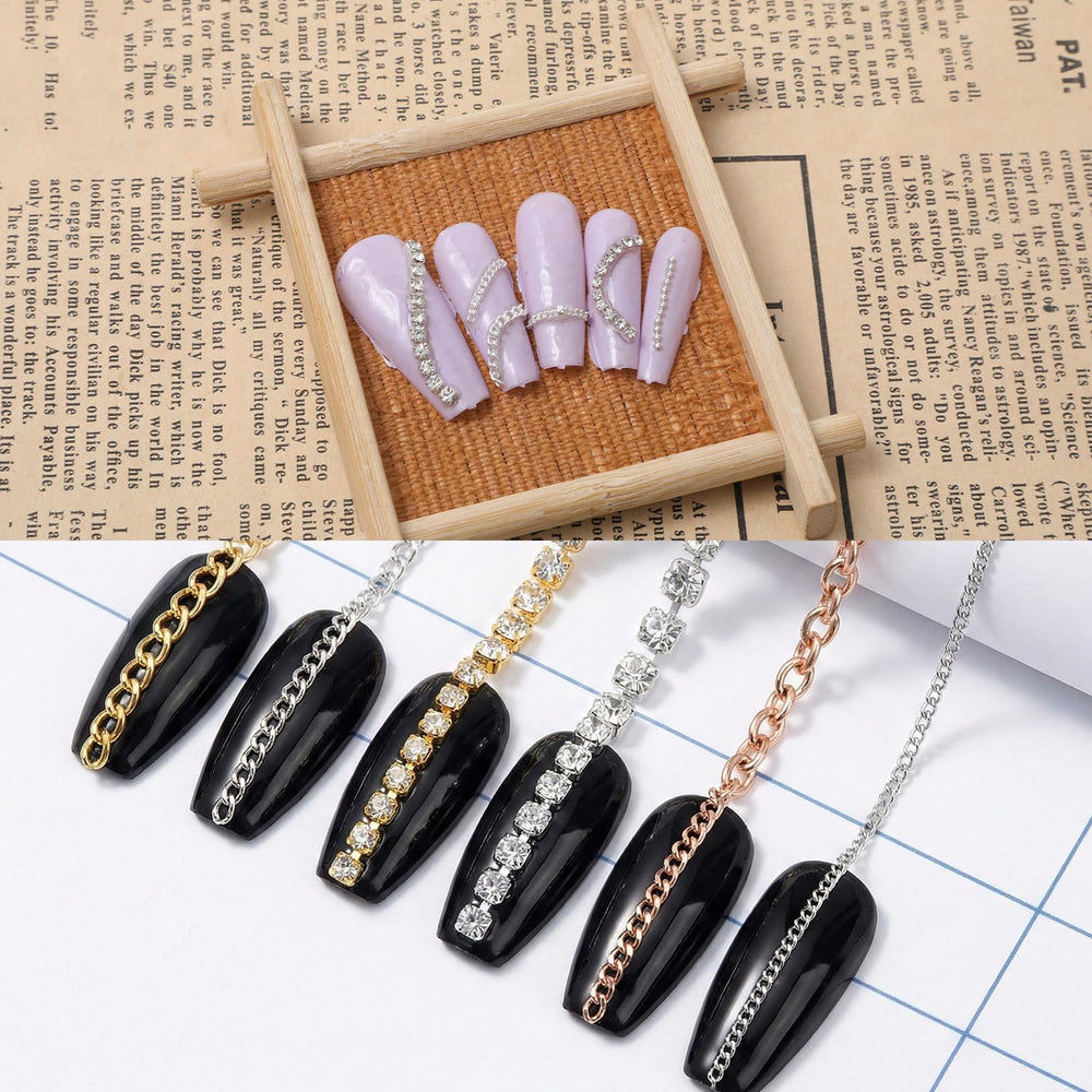 Fibraze styled hands wearing chains and studs showing fashionable manicure benefit