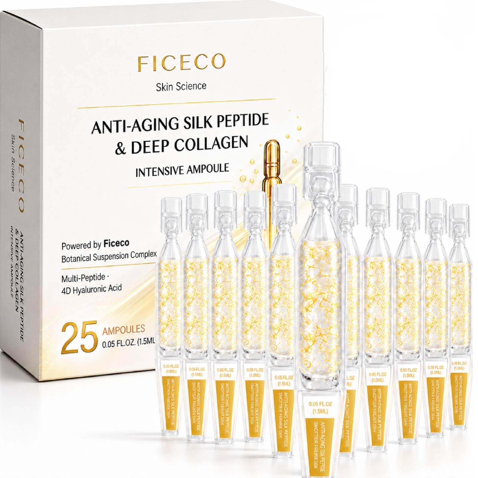 Ficeco front packaging showing 25 ampoules and brand clarity