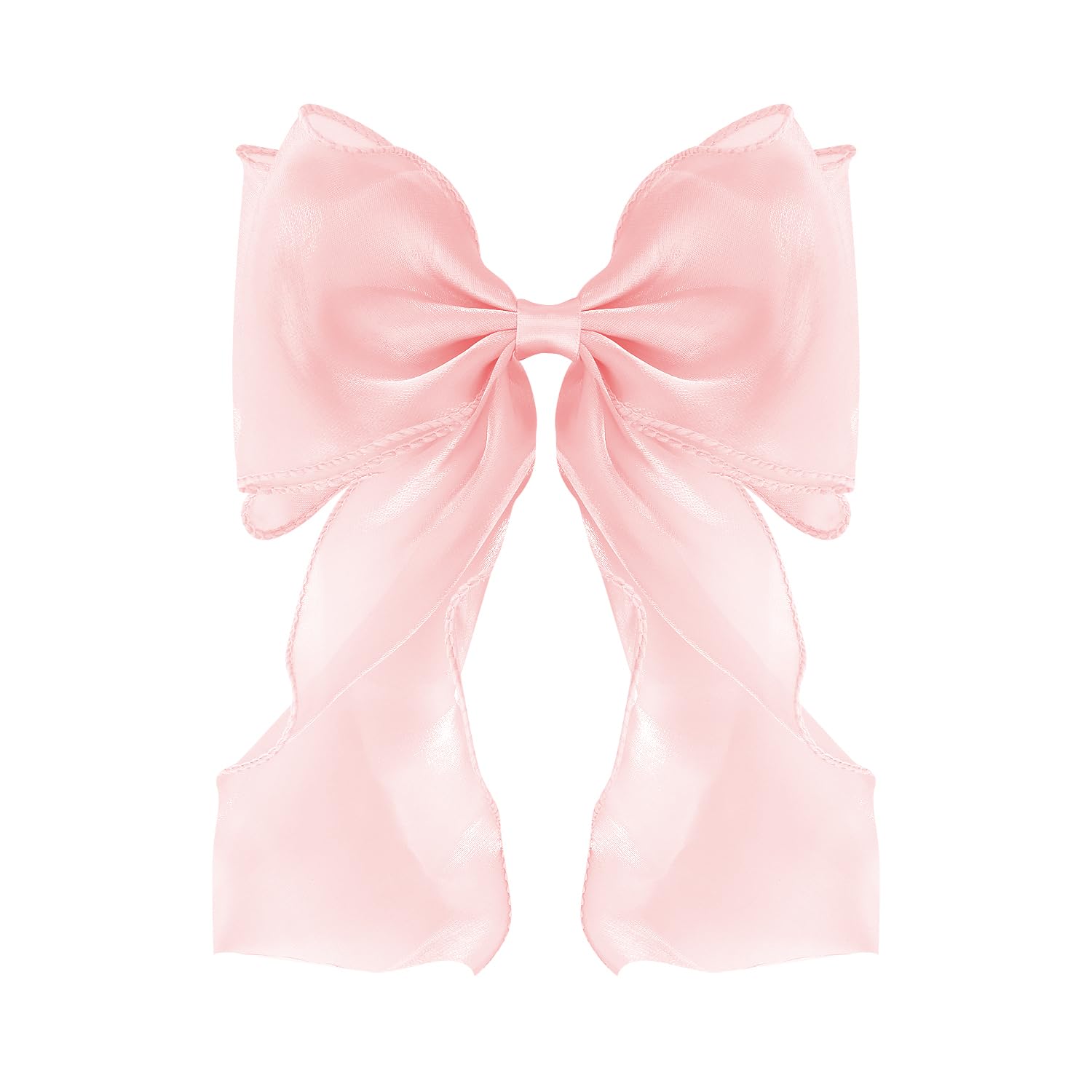 FidesAmor front view of light pink bow clip showing elegant shape and instant polish