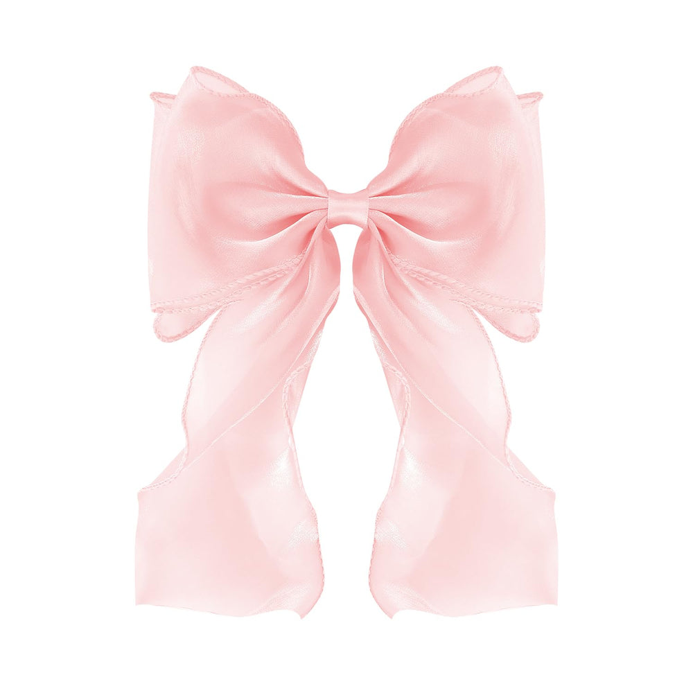 FidesAmor front view of light pink bow clip showing elegant shape and instant polish
