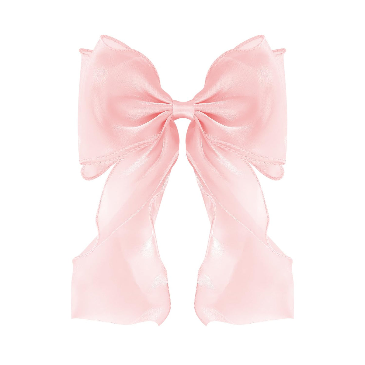 FidesAmor front view of light pink bow clip showing elegant shape and instant polish