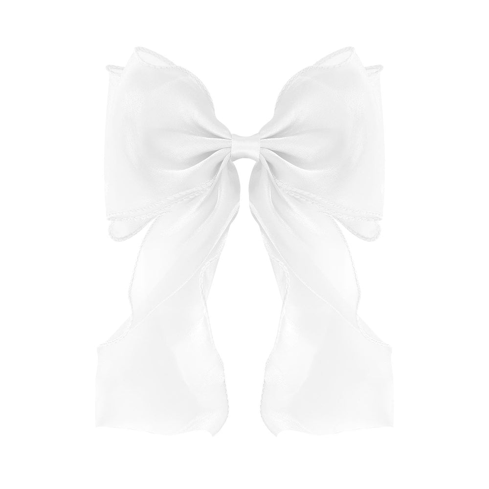 FidesAmor front view white bow showing elegant shape and versatile wear