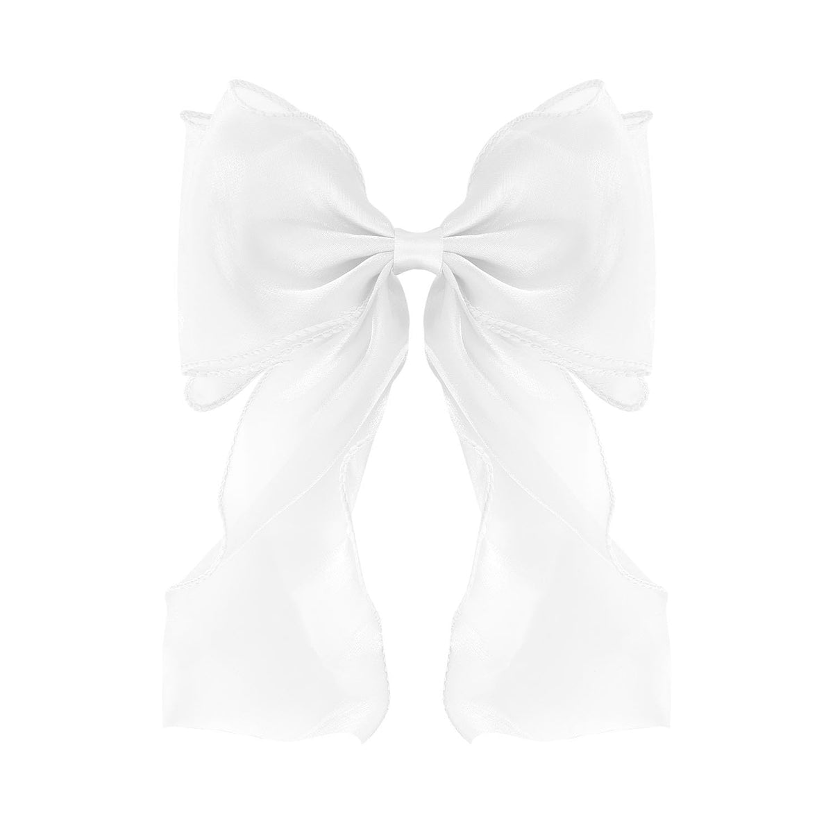 FidesAmor front view white bow showing elegant shape and versatile wear