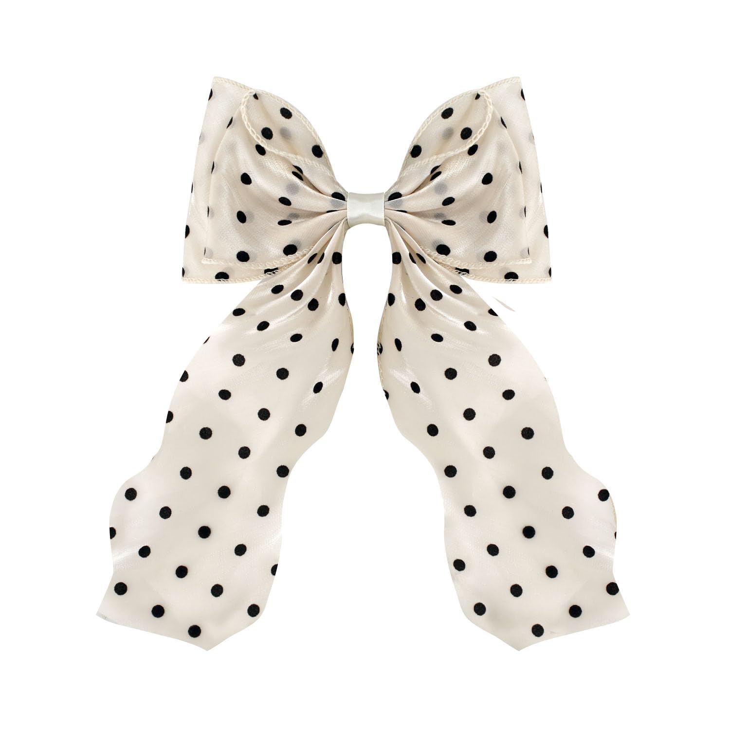 FidesAmor large polka dot bow front view showing elegant shape and bright fabric