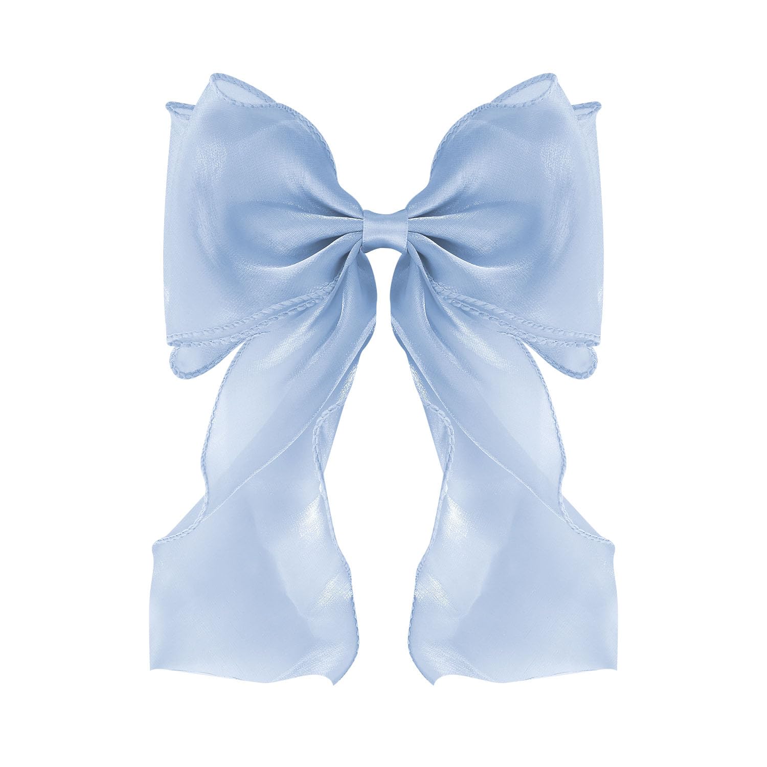 FidesAmor front view light blue bow clip shows elegant shape and secure hold
