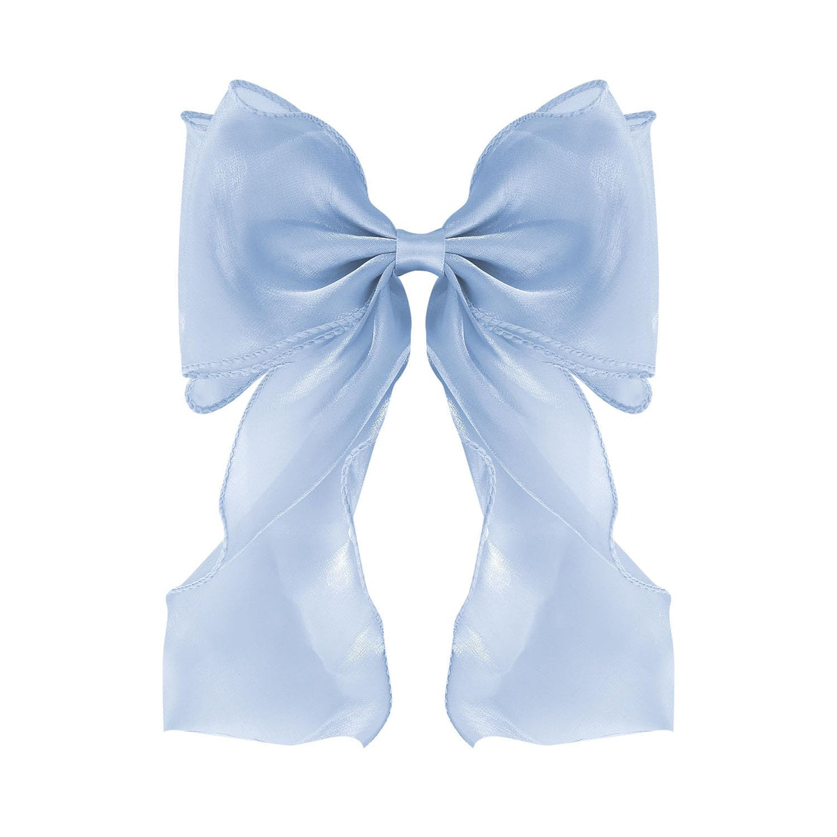 FidesAmor front view light blue bow clip shows elegant shape and secure hold