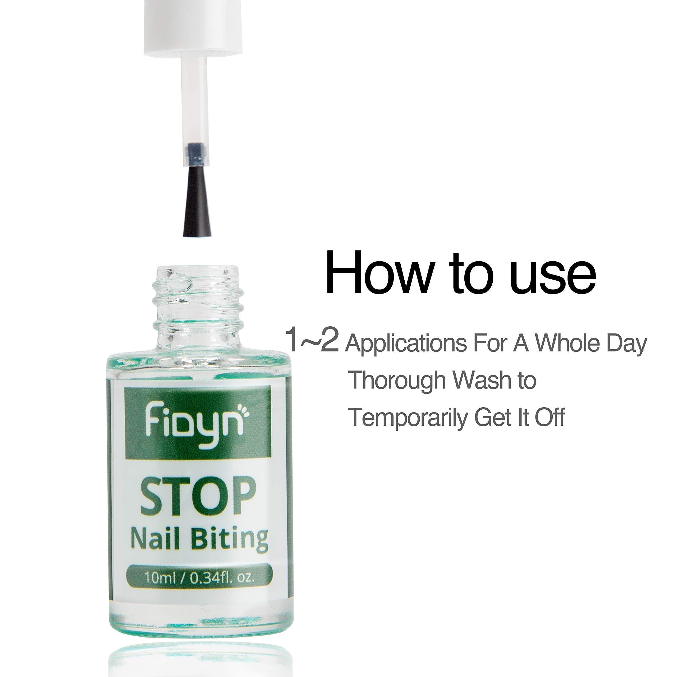 Fidyn applied to fingertip to prevent nail biting and thumb sucking