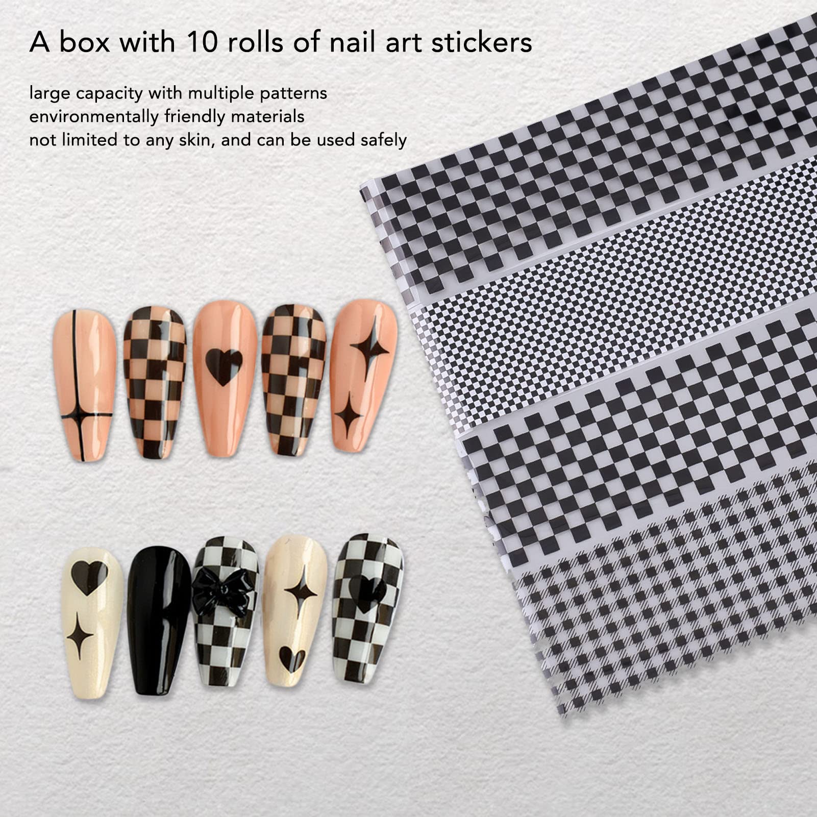 FILFEEL close-up of black white check texture revealing crisp pattern and easy transfer