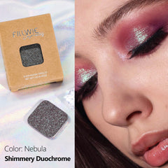 Fillwie shade layered over matte shadow showing customizable chrome topcoat benefit