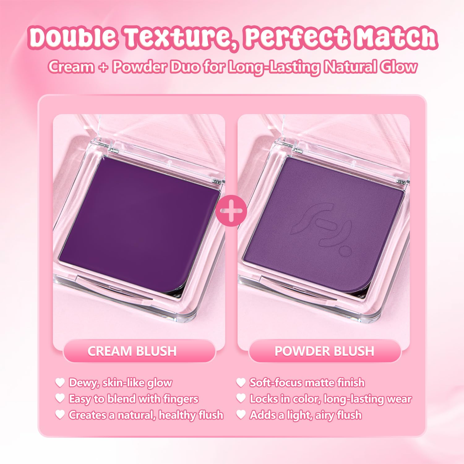 Fillwie powder close-up showing matte lavender finish for soft-focus effect