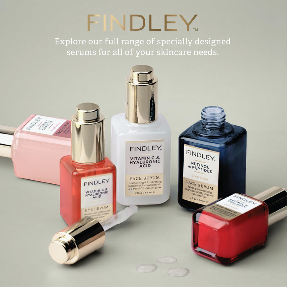 Findley model's skin after application showing smoother, radiant appearance