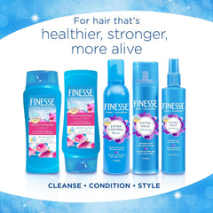 FINESSE shampoo in bathroom setting suggesting everyday use and fresh scent