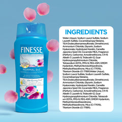 FINESSE bottle beside ruler to show 13 ounce size and scale