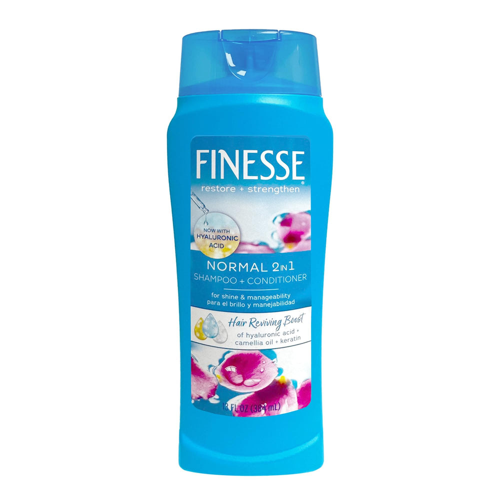 FINESSE front label on 13-ounce bottle showing product and benefits