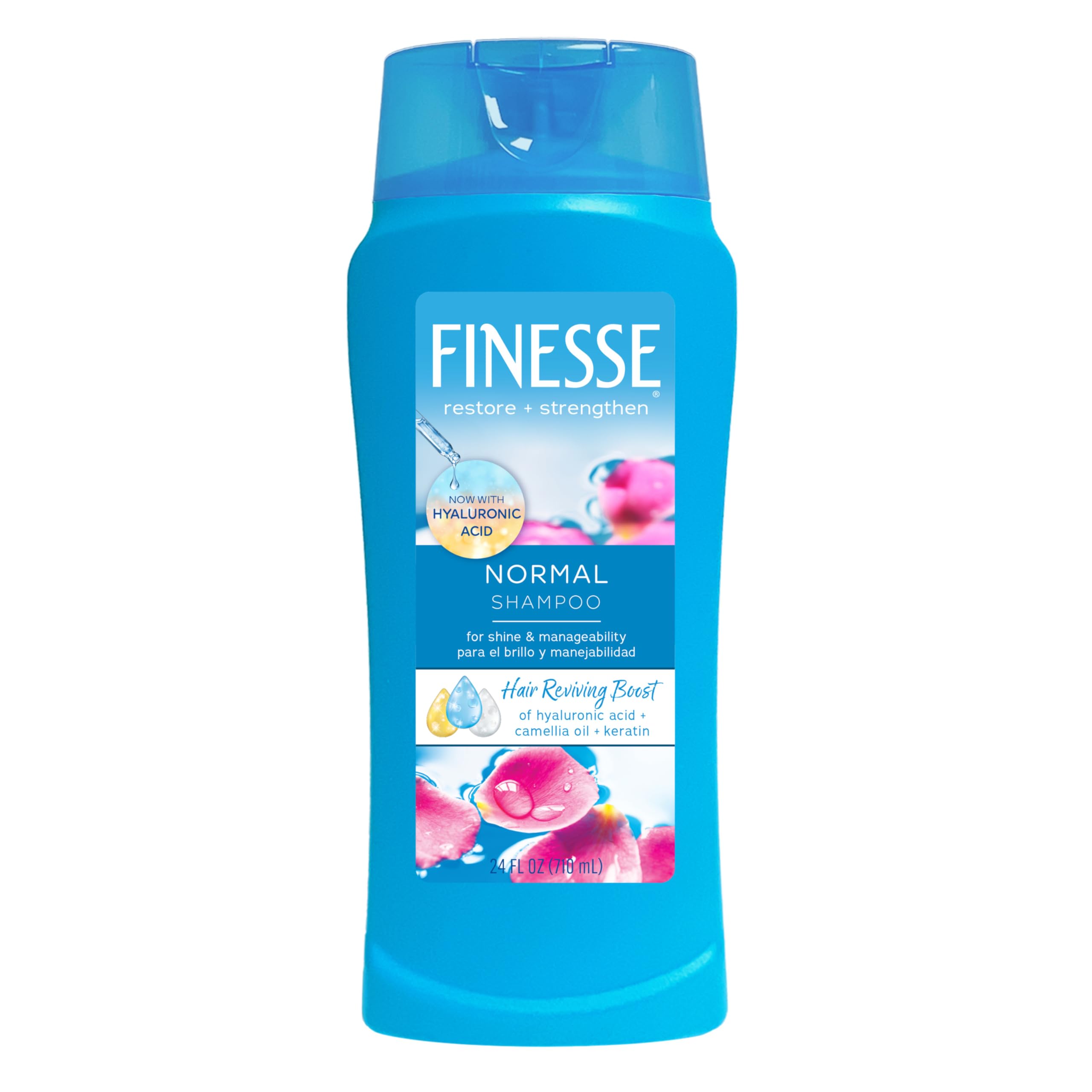 FINESSE front packaging 24oz bottle showing product and benefit of daily shine