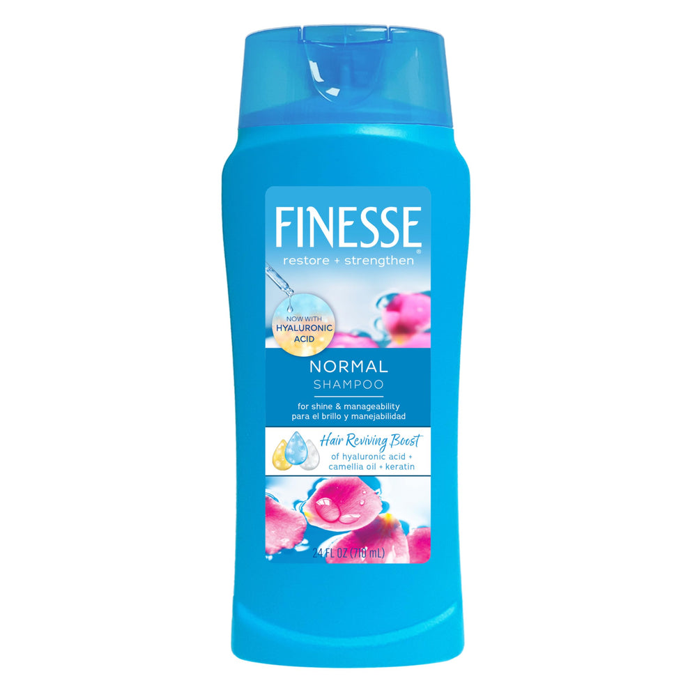 FINESSE front packaging 24oz bottle showing product and benefit of daily shine