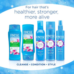 FINESSE bottle on bathroom shelf suggesting daily routine benefits