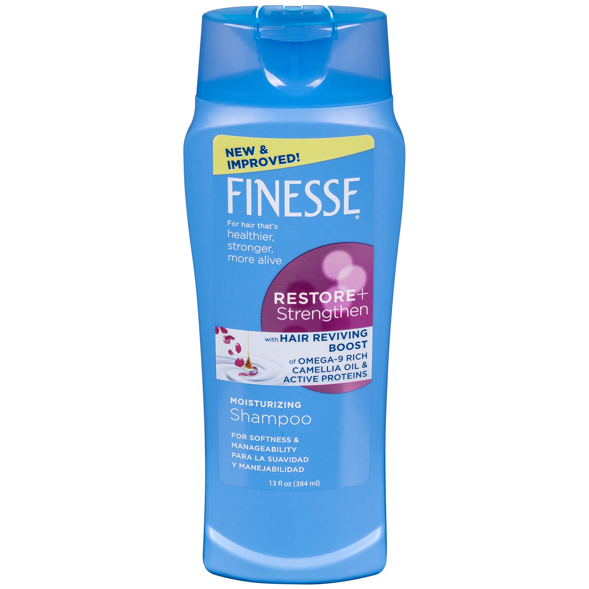 FINESSE front bottle shot showing label and moisturizing benefits