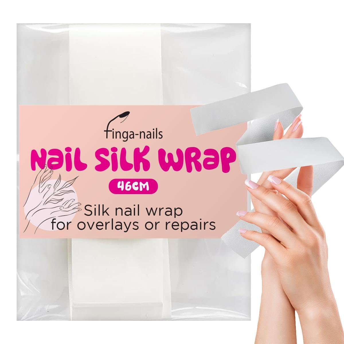 Finga-Nails front packaging showing silk wrap kit benefits
