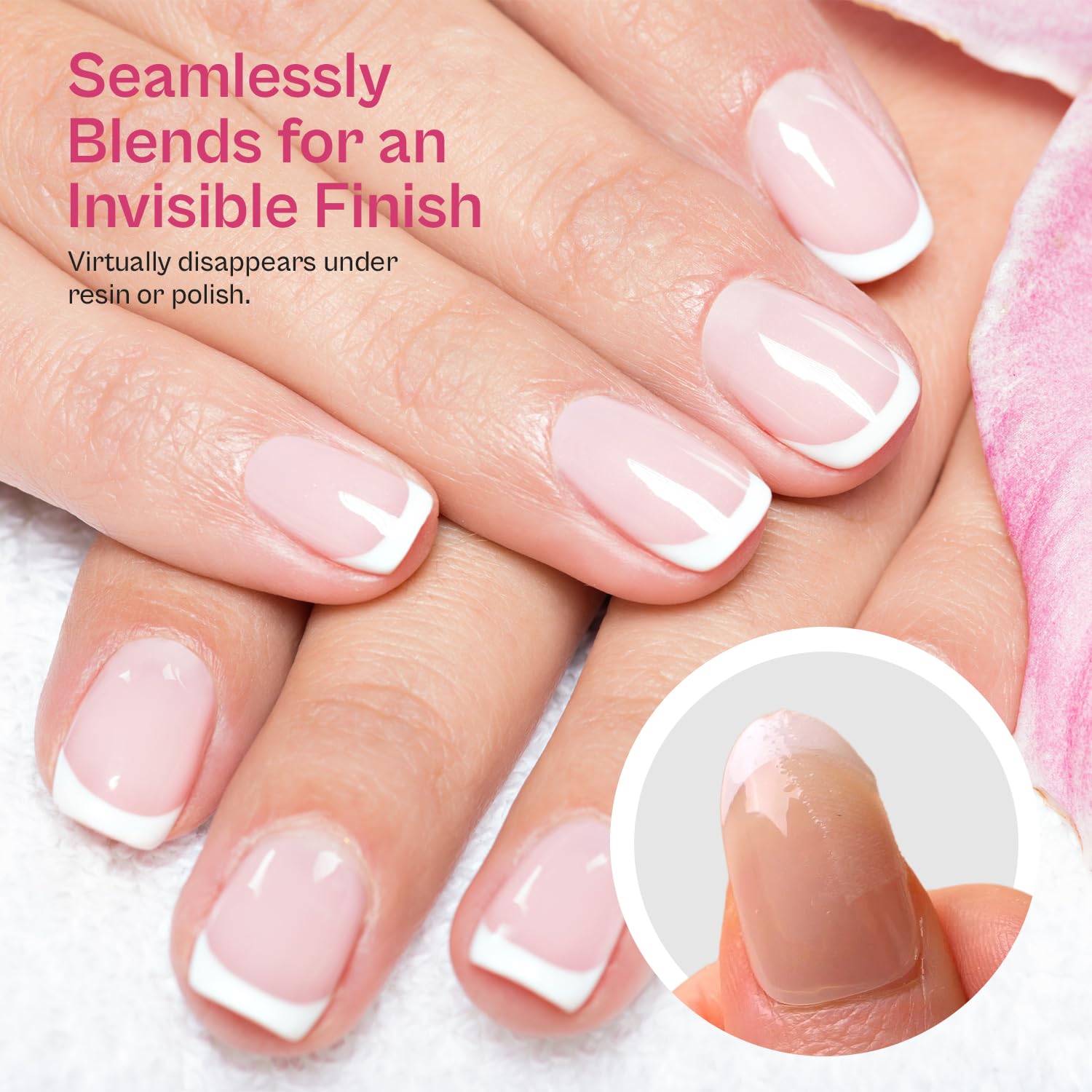 Finga-Nails patch applied to a natural nail ready for polish