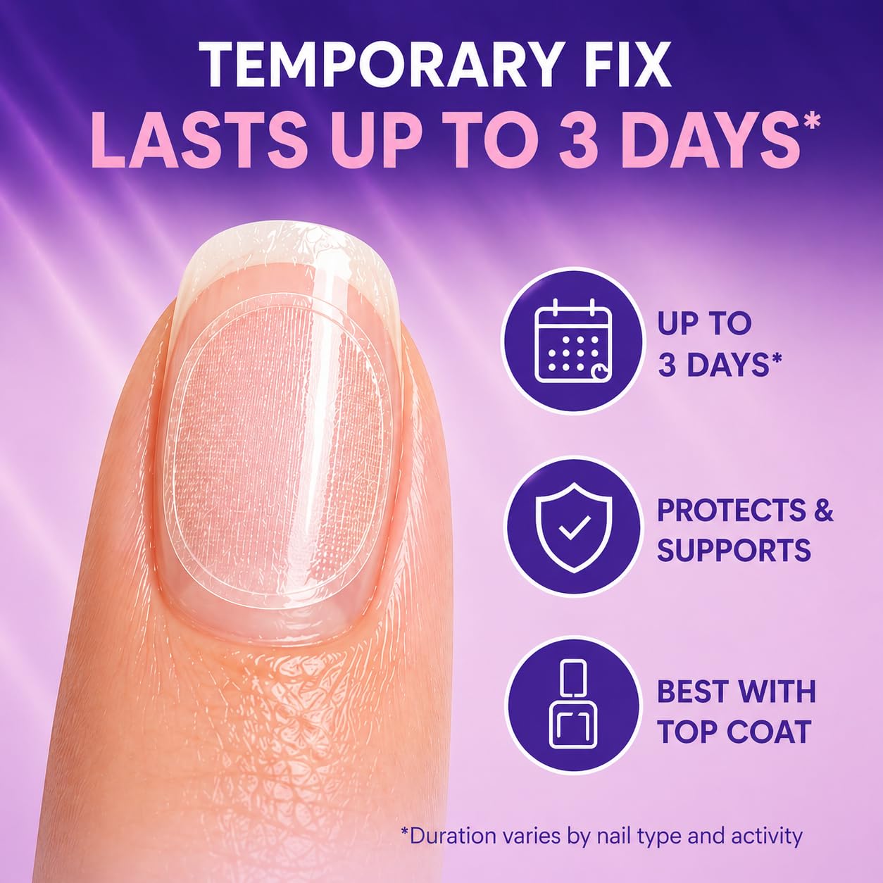 Finga-Nails next to coin showing compact size and travel-friendly benefit