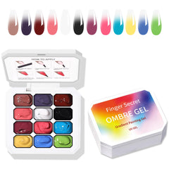 finger secret color swatch rows displaying 12 gradient shades for matched blends