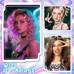 Fingertip WD lifestyle image of model wearing multiple clips for Y2K street-style flair