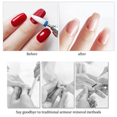 finibir bit removing acrylic nail demonstrating efficient material removal