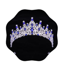 FIRCRE dark blue tiara front view showing elegant crown and regal look