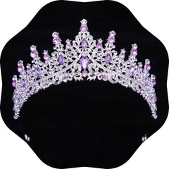 FIRCRE tiara front view showing silver purple sparkle and elegant shape