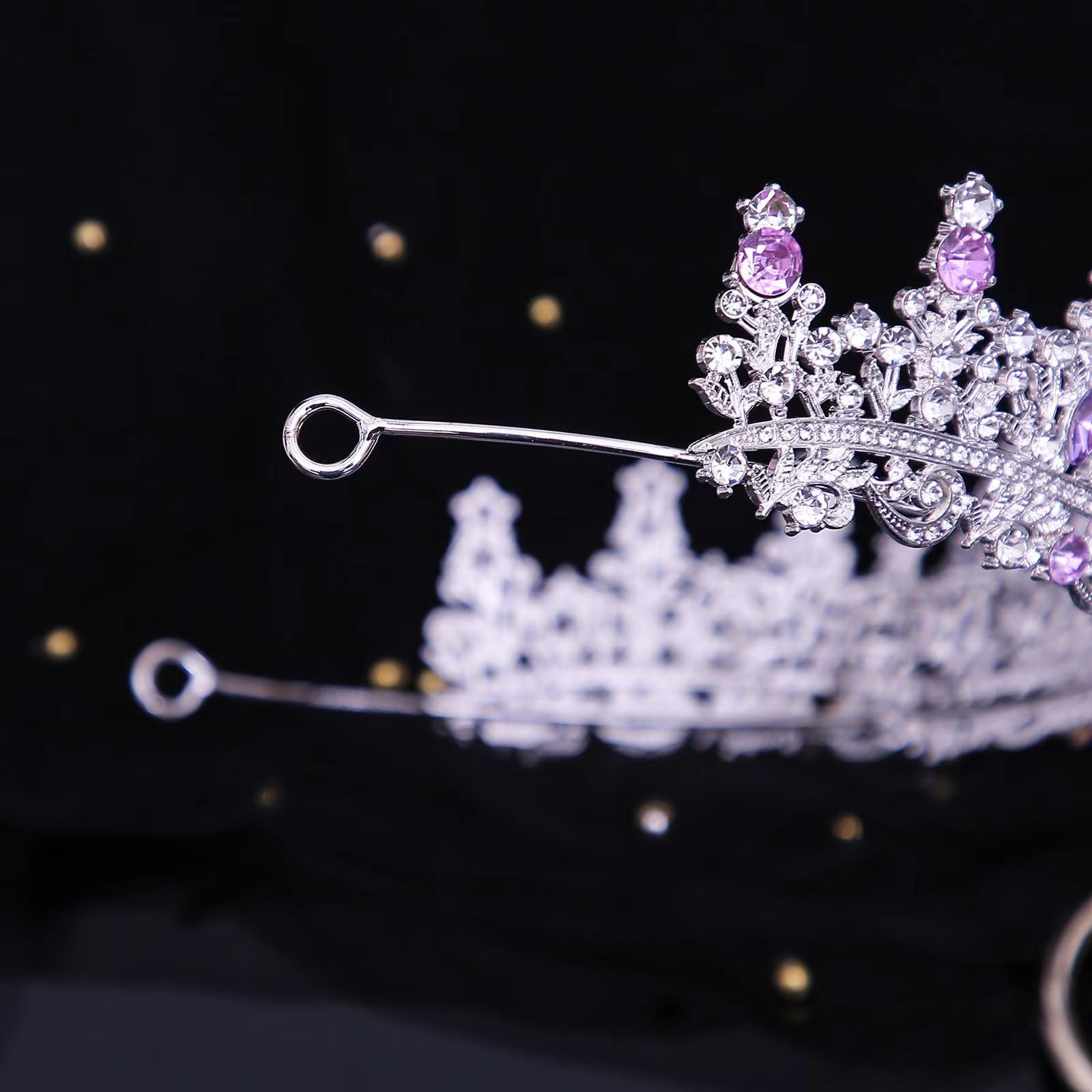 FIRCRE tiara packaging with matching clip showing ready-to-wear convenience