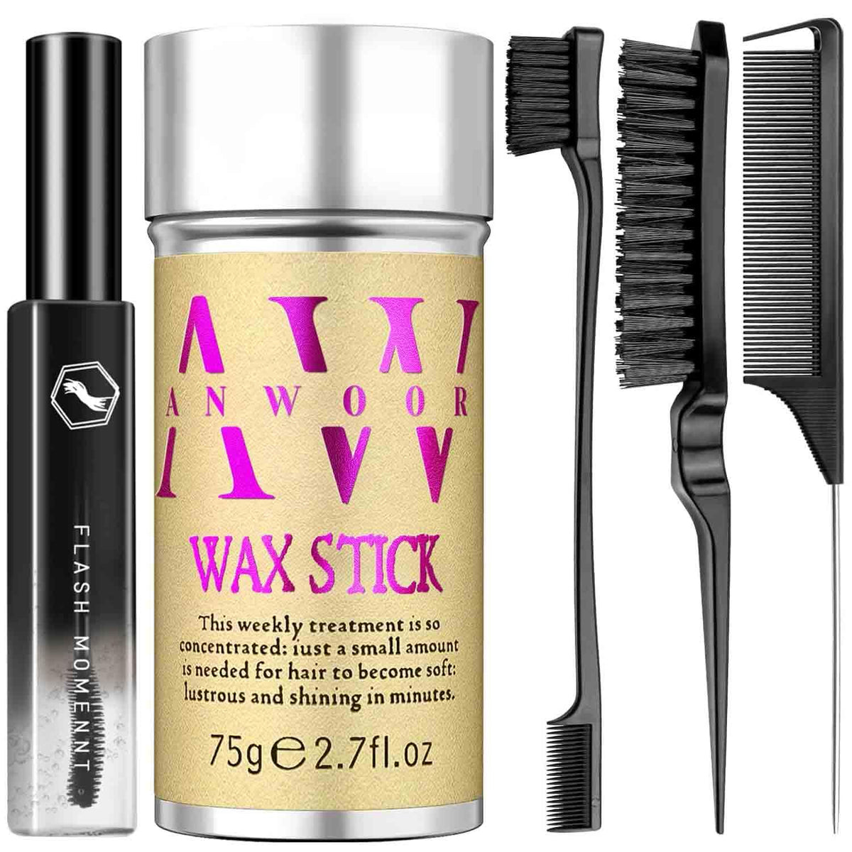 FIRE ROSE front packaging showing the full five-piece styling kit and benefits