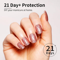 Firedeep brush stroke on a nail tip demonstrating smooth application benefit
