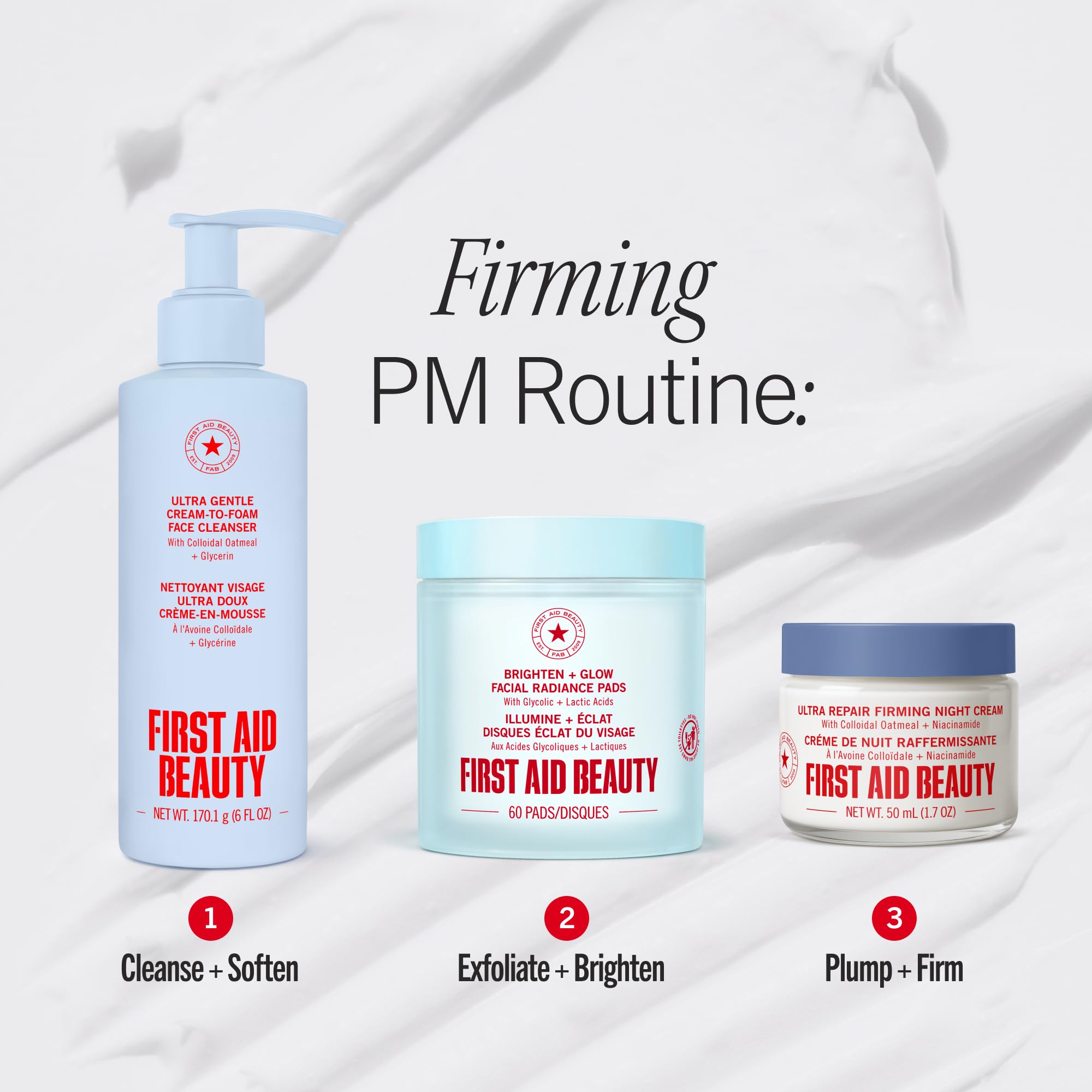 First Aid Beauty applying to cheek illustrating smoothing and plumping effect