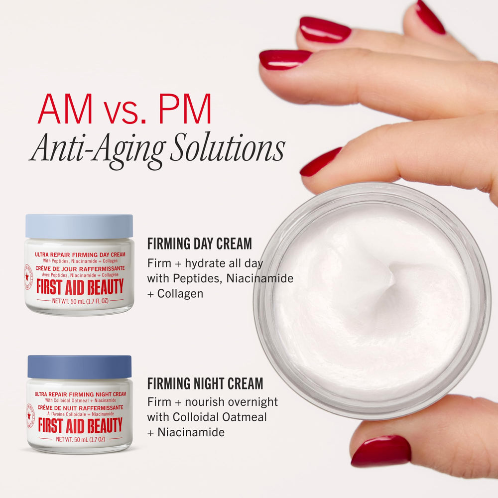 First Aid Beauty subtle before and after showing smoother, plumper skin