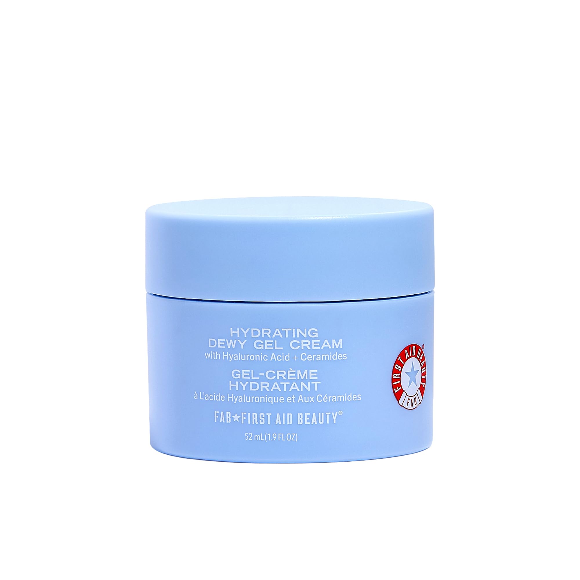 First Aid Beauty front packaging showing dewy gel cream and clear branding for easy identification