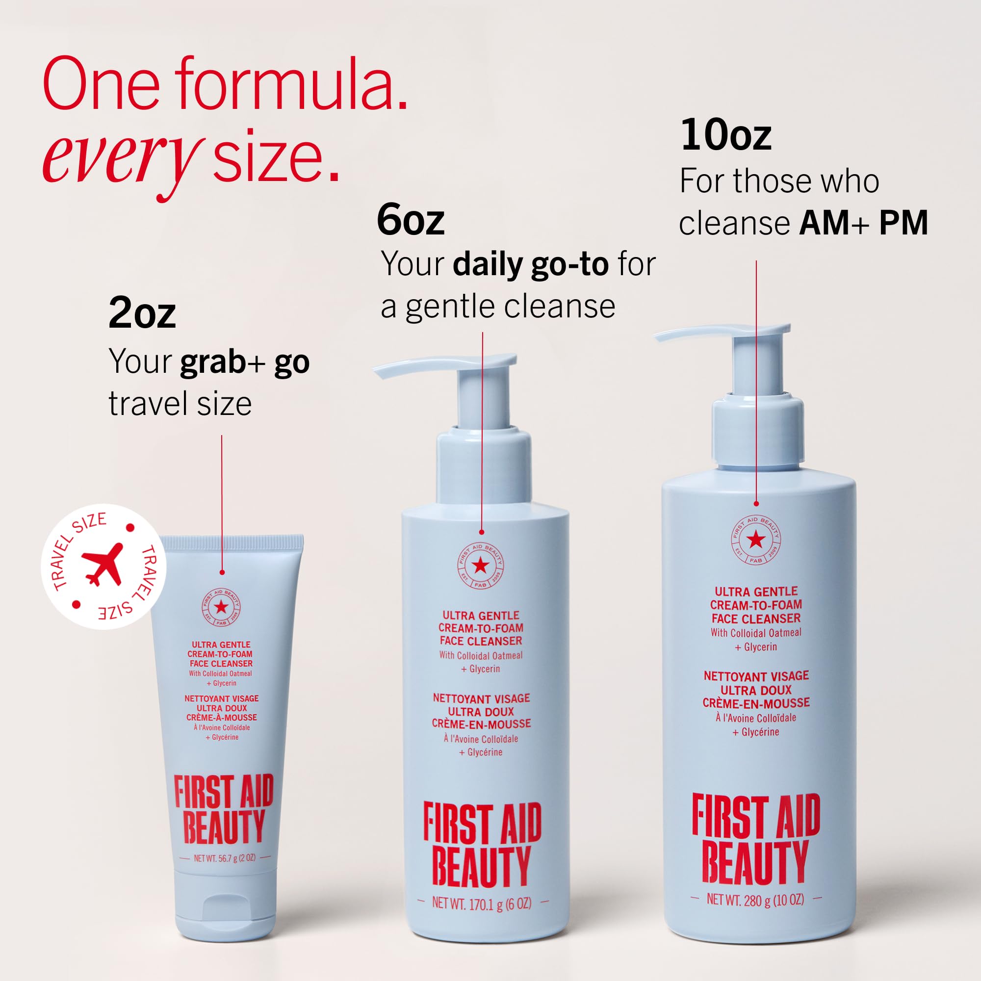 First Aid Beauty on bathroom counter in lifestyle scene promoting daily routine convenience