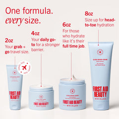 First Aid Beauty jar label detail showing ingredient claims and fragrance-free benefit