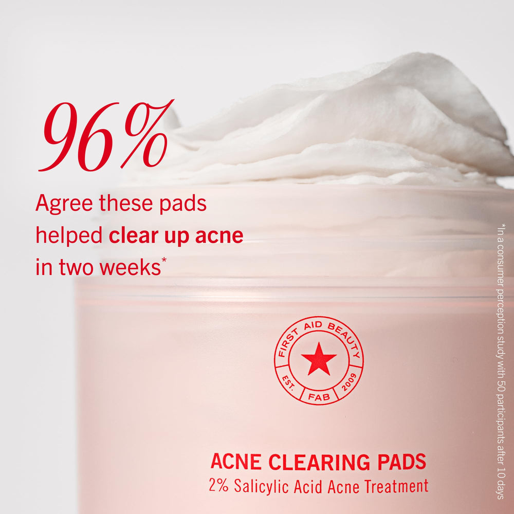 First Aid Beauty pads on bathroom counter showing daily routine convenience