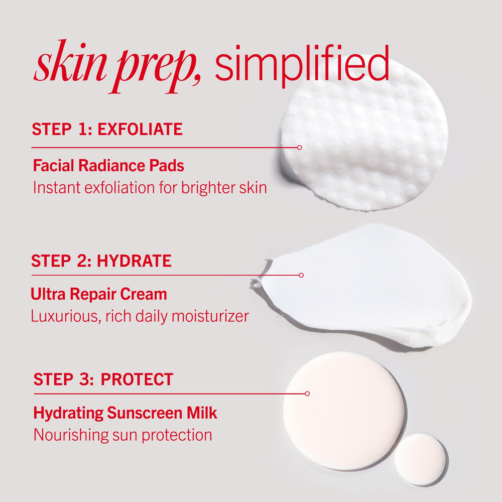 First Aid Beauty pouring milky sunscreen highlighting hydrating, non-greasy benefit