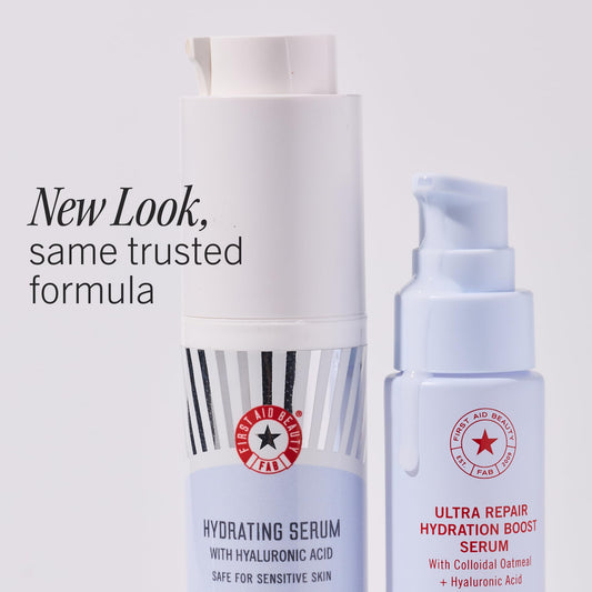 First Aid Beauty serum pipette dispensing drop highlighting precise application and no waste