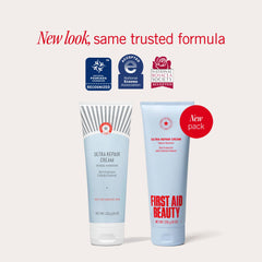 First Aid Beauty whipped cream texture close-up illustrating lightweight, rich hydration