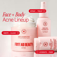 First Aid Beauty travel pouch with pads illustrating portable acne treatment