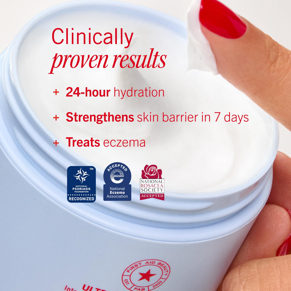 First Aid Beauty used on knee and elbow to improve rough, dry patches