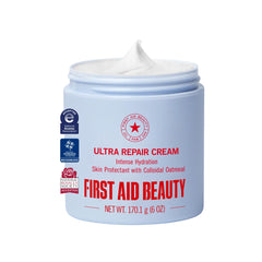 First Aid Beauty front jar showing product and branding for easy identification and trust
