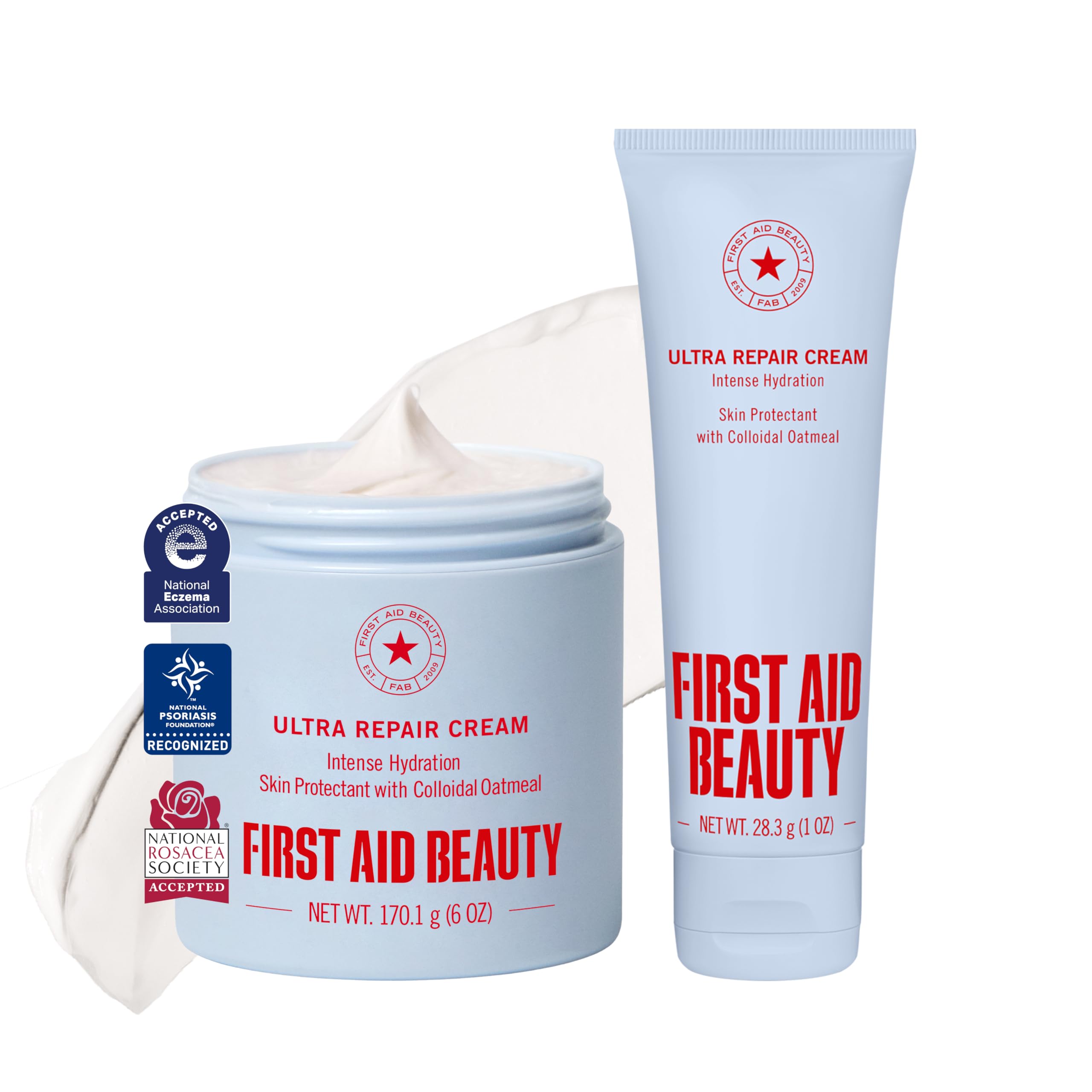 First Aid Beauty front jar showing product and clear branding for trusted hydration