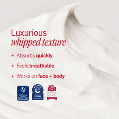 First Aid Beauty label showing certifications for eczema and rosacea support