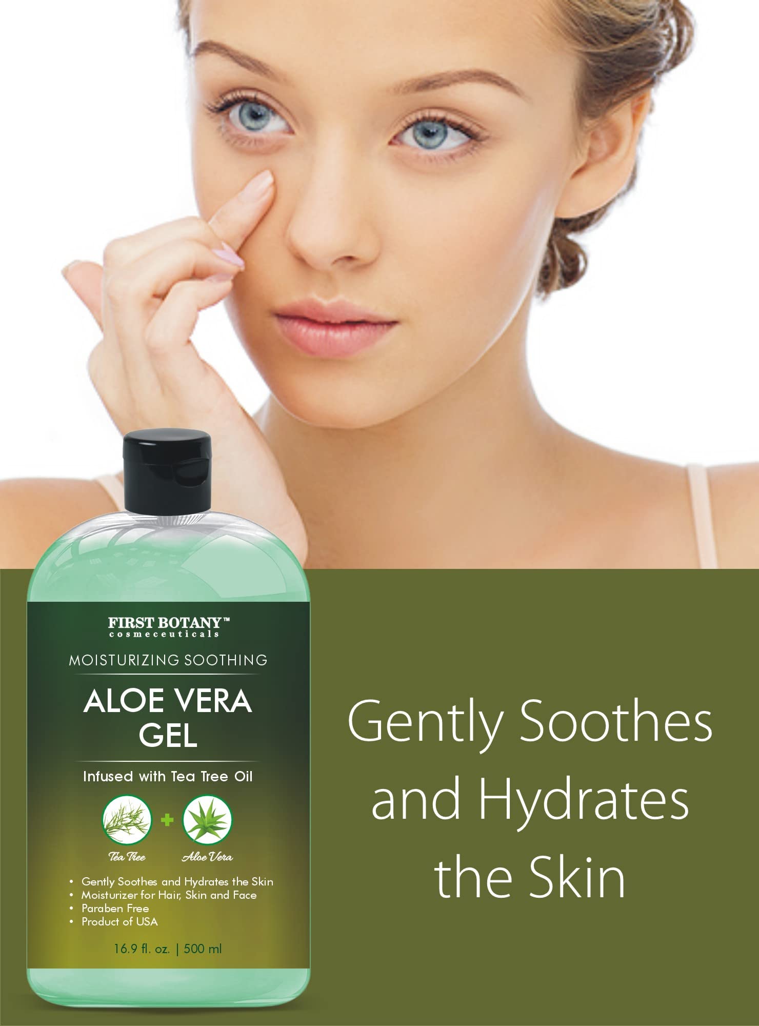 First Botany using aloe gel through damp hair to moisturize scalp and reduce frizz
