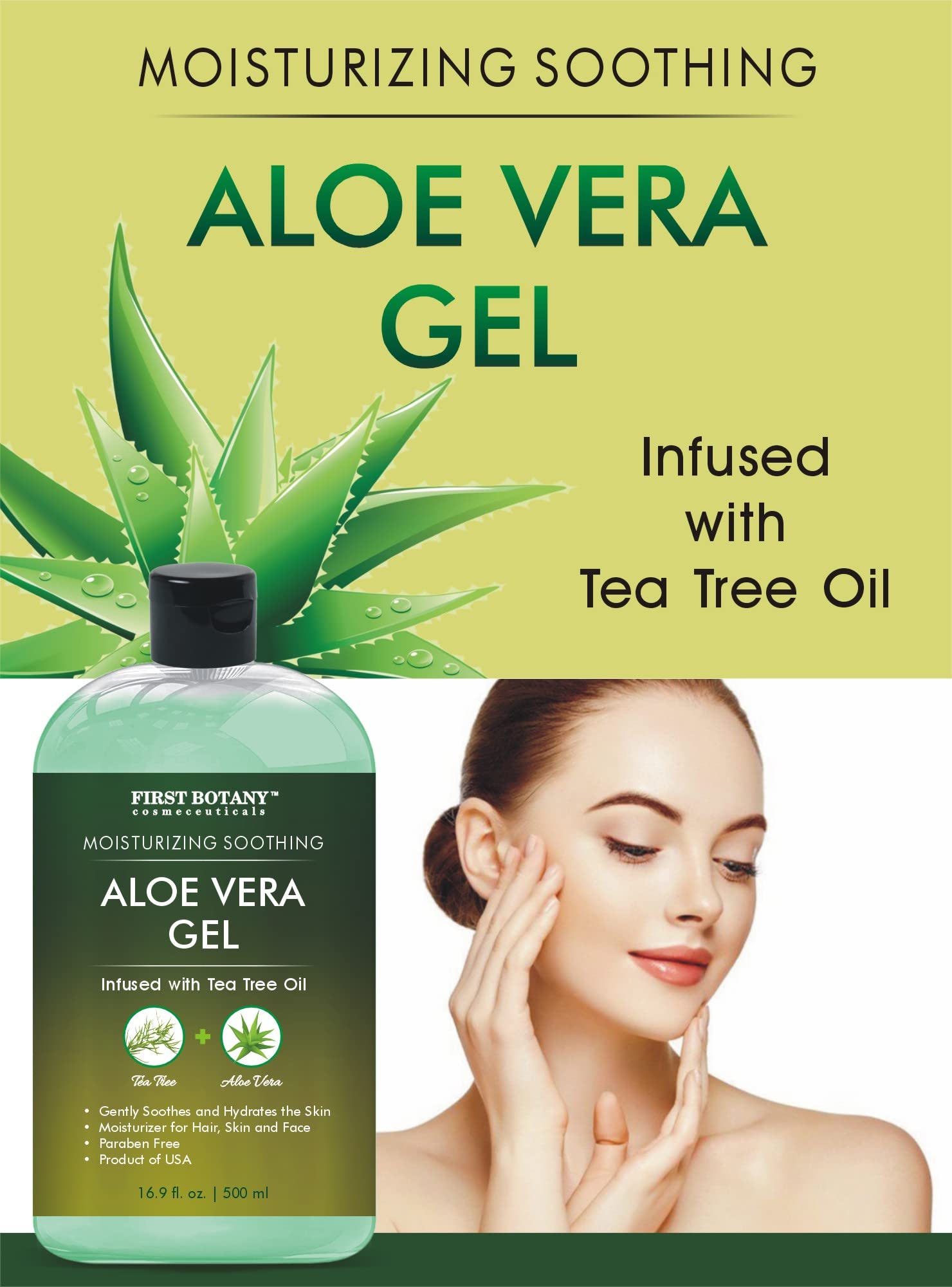 First Botany gel texture close-up displaying clear aloe gel consistency for quick absorption