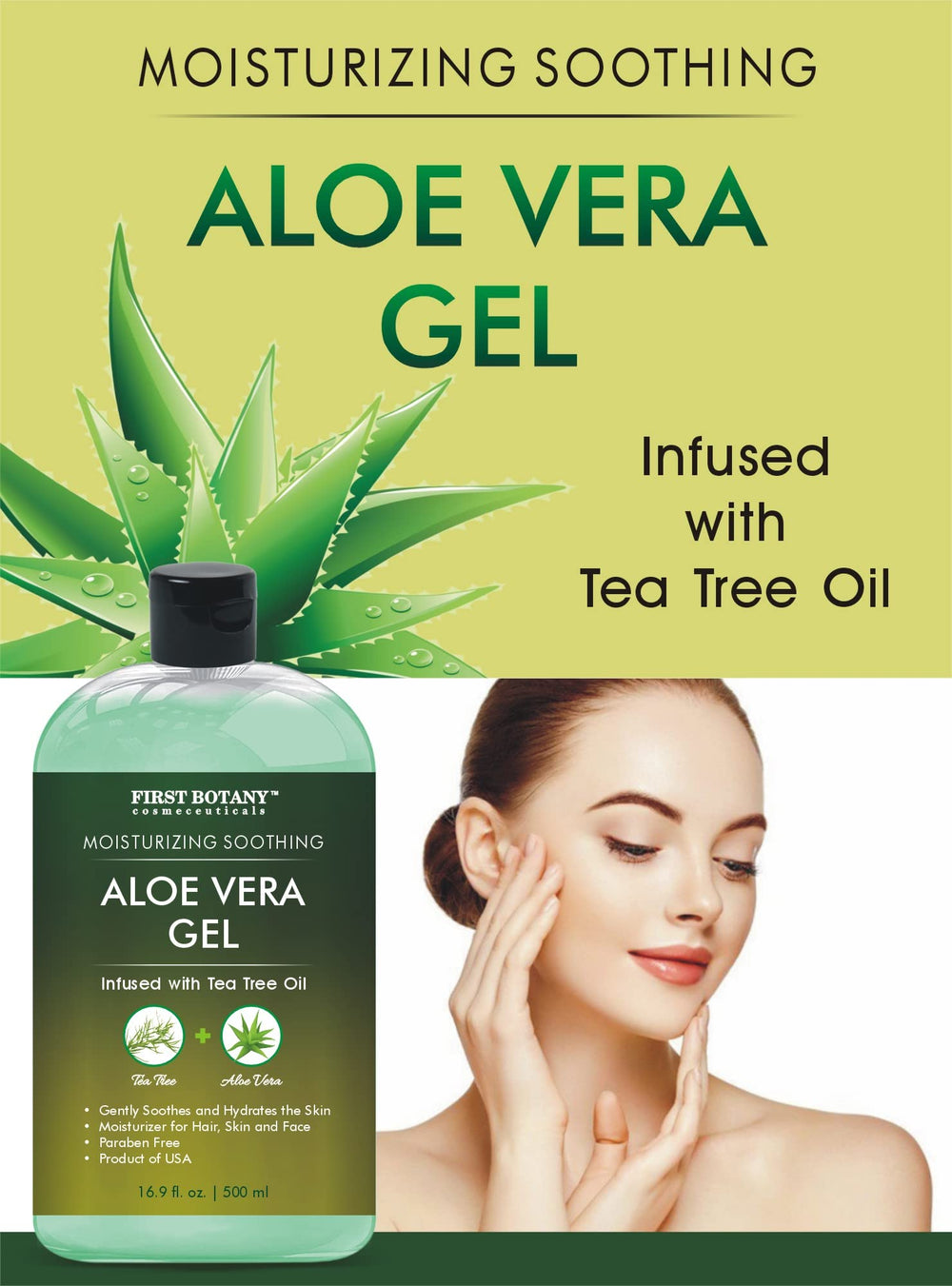 First Botany gel texture close-up displaying clear aloe gel consistency for quick absorption